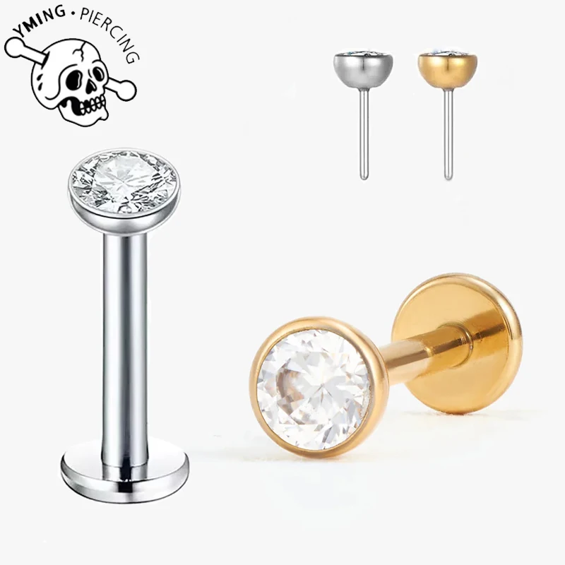 1/3Pcs G23 Titanium 16G Cup Shaped Pin Ear Cartilage Nail Simple And Fashionable Perforated Jewelry Ear Nail Lip