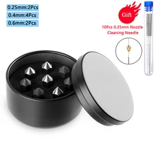

8Pcs 3D Printer Extruder Nozzle for Creality Ender 3 Series CR-10 0.25mm 0.4mm 0.6mm Extruder Print Head Prining Accessories
