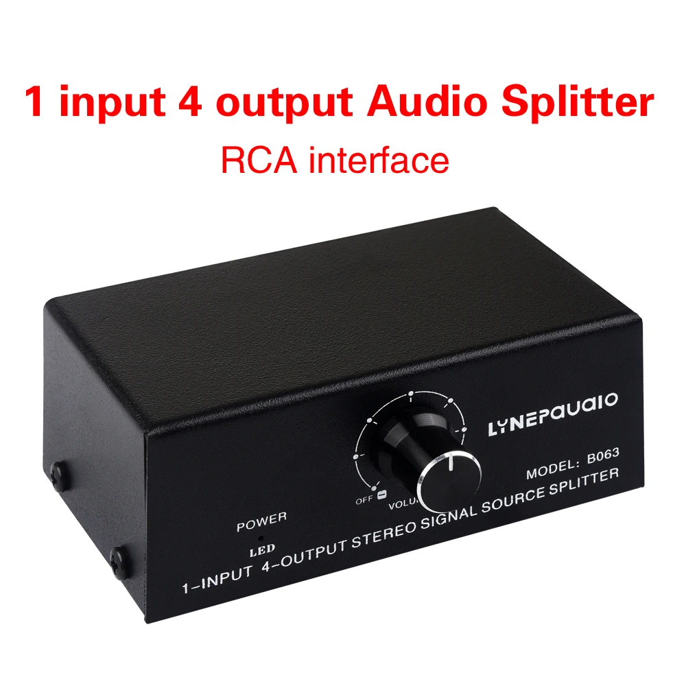 

2023 new 1 in 4 out audio signal splitter lossless output RCA interface