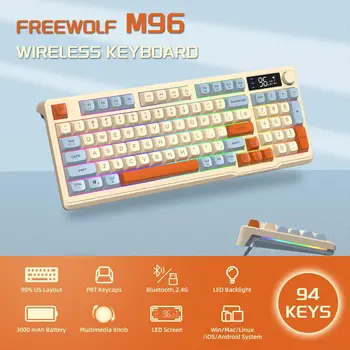 MAMBASNAKE x ZIYOU LANG M96 Wireless Gaming keyboard, Knob Control Bluetooth/2.4G Wireless Mechanical Feeling Keyboard 2