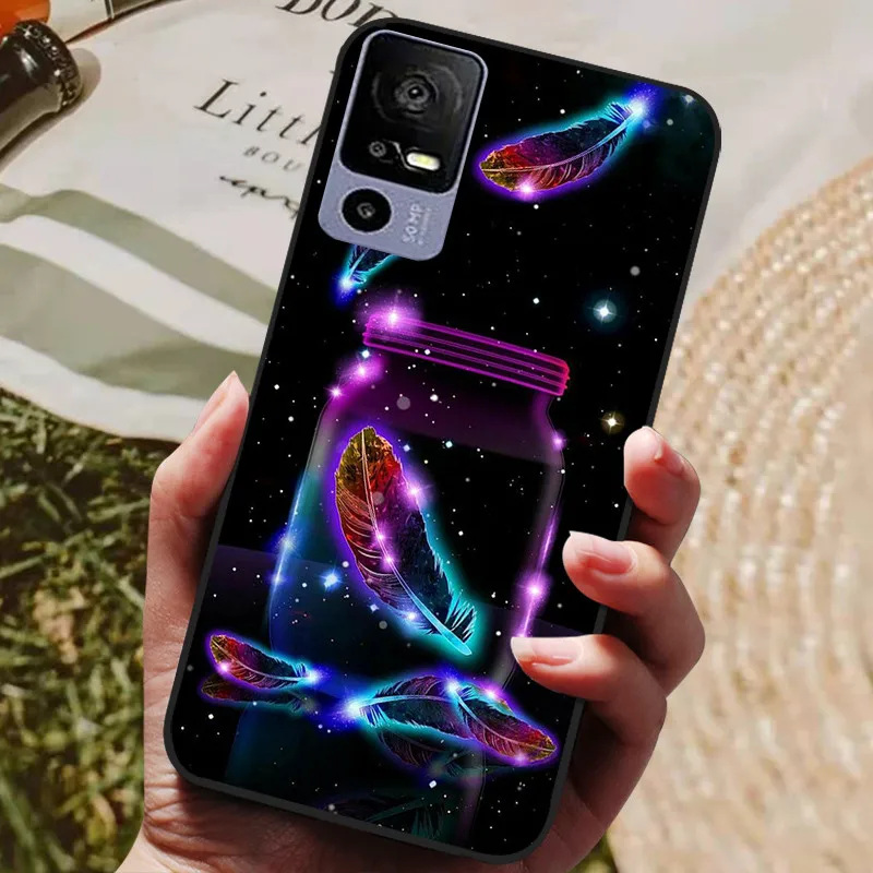 Silicone Back Cover Phone Case with Soft Bumper - Black