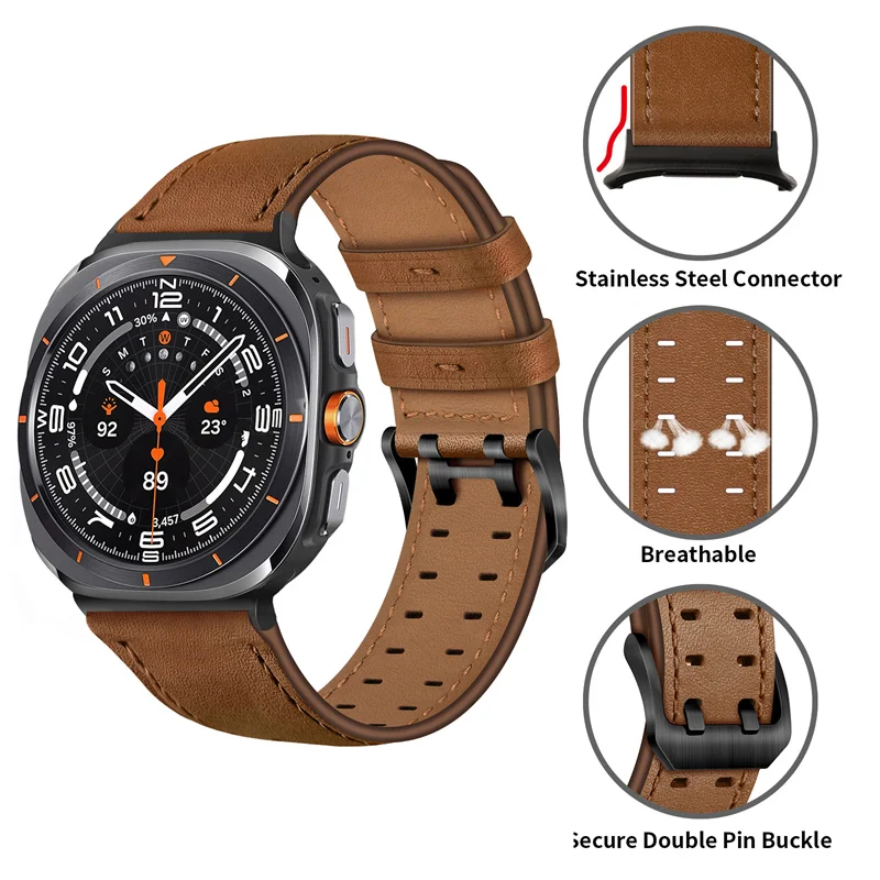 Premium Leather Loop Sport Bracelet for Smartwatch 47mm - Original Strap Replacement Band