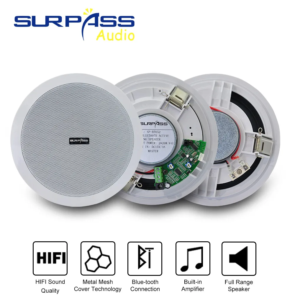 Wireless In Wall Mount Speaker Bluetooth Ceiling Speaker A System Home Music Amplifier 6.5inch