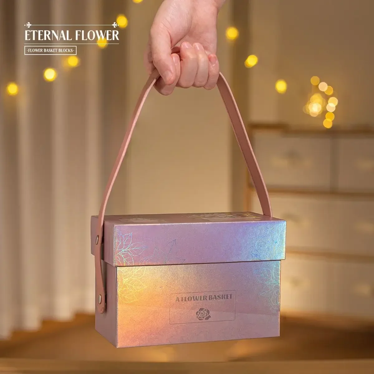 Flower Gift Box Building Blocks Diy Bouquetr Basket Flower Immortal Rose Assembly Bricks Home Decor Romantic Gift for Grils