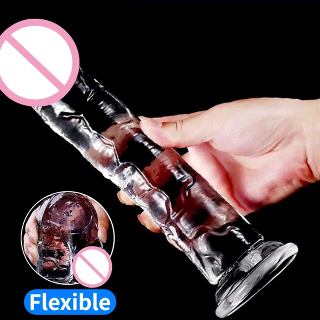 Transparenter eierloser gefälschter Penis, weich, realistisch, gefälschter Schwanz, Penis-Sauger, Buttplug, Sexspielzeug, Vagina, Analsex-Spielzeug, Masturbationsdildo 1