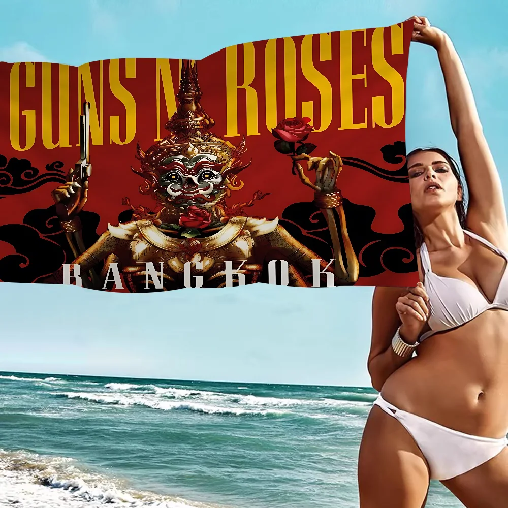 G-Guns N' Roses Big Microfiber Beach Towels Quick Dry Towel Sand Beach Towels Pool Towel For Travel Swim Pool Yoga