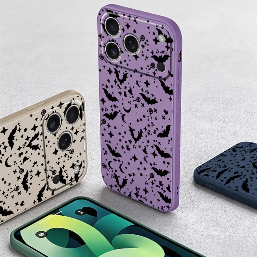 Halloween Bat Motif Soft Phone Case Cover