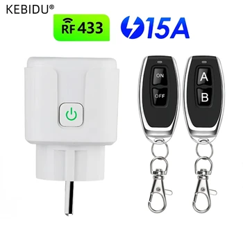 Wireless Smart Remote Control Socket Switch 220V 4000W 15A EU FR Universal Plug Remote ON OFF Electrical Outlets for Lighting