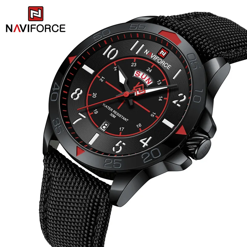 

NAVIFORCE Brand Original Design Watches for Men Luxury Fashion Waterproof Nylon Strap Male Quartz Wristwatch Reloj Mujer 2023