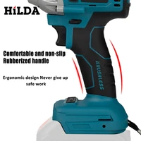 HILDA 21V Blue Brushless Electric Impact Wrench Rechargeable 1/2 Socket Wrench Cordless Without Battery 2