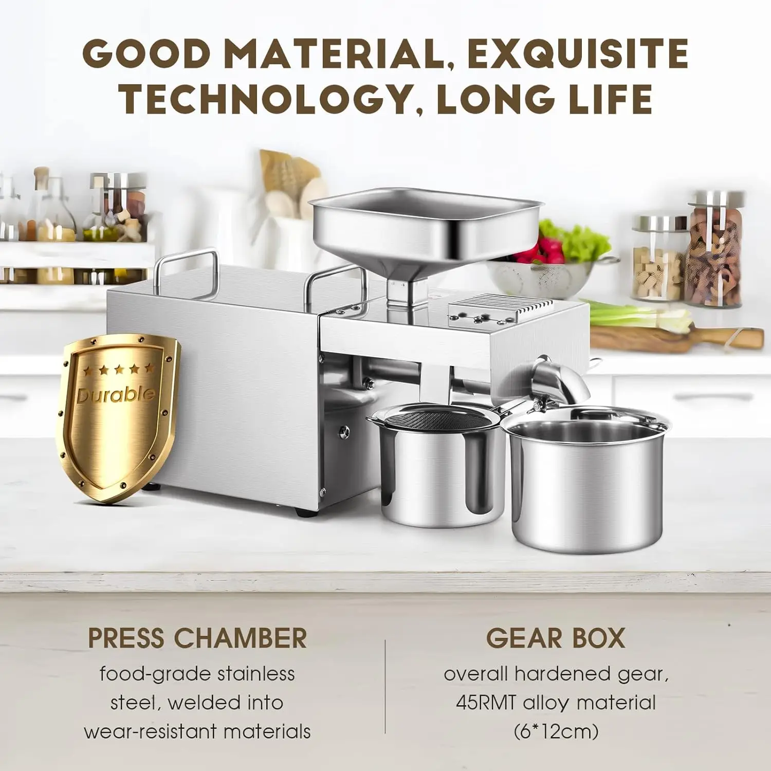 1500W Commercial Automatic Oil Press Machine Industrial Oil pressing machine Nuts Seeds Oil Presser Pressing Machine Cold 6