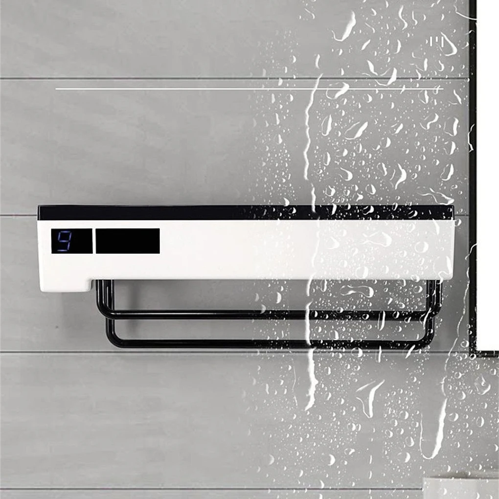 Towel Hanging Rack Wall Dryer Rechargeable Hanger Toiletries Storage Shelf