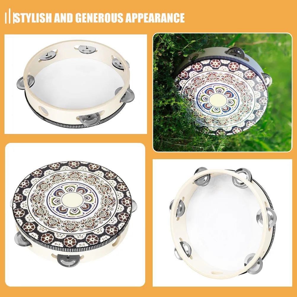 휴대용 탬버린 더블 로우 타악기 부드러운 가장자리 교육용 휴대용 악기