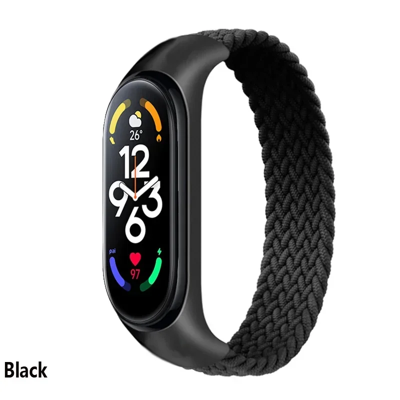 Nylon Braided Solo Loop Strap Bracelet for Fitness Tracker Wristbands