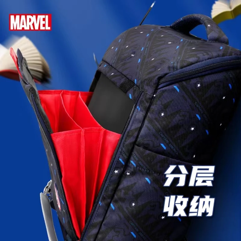 2022 Disney New School Bag For Boys Primary Middle Student Shoulder Orthopedic Backpack Iron Spider Man Captain America Mochilas
