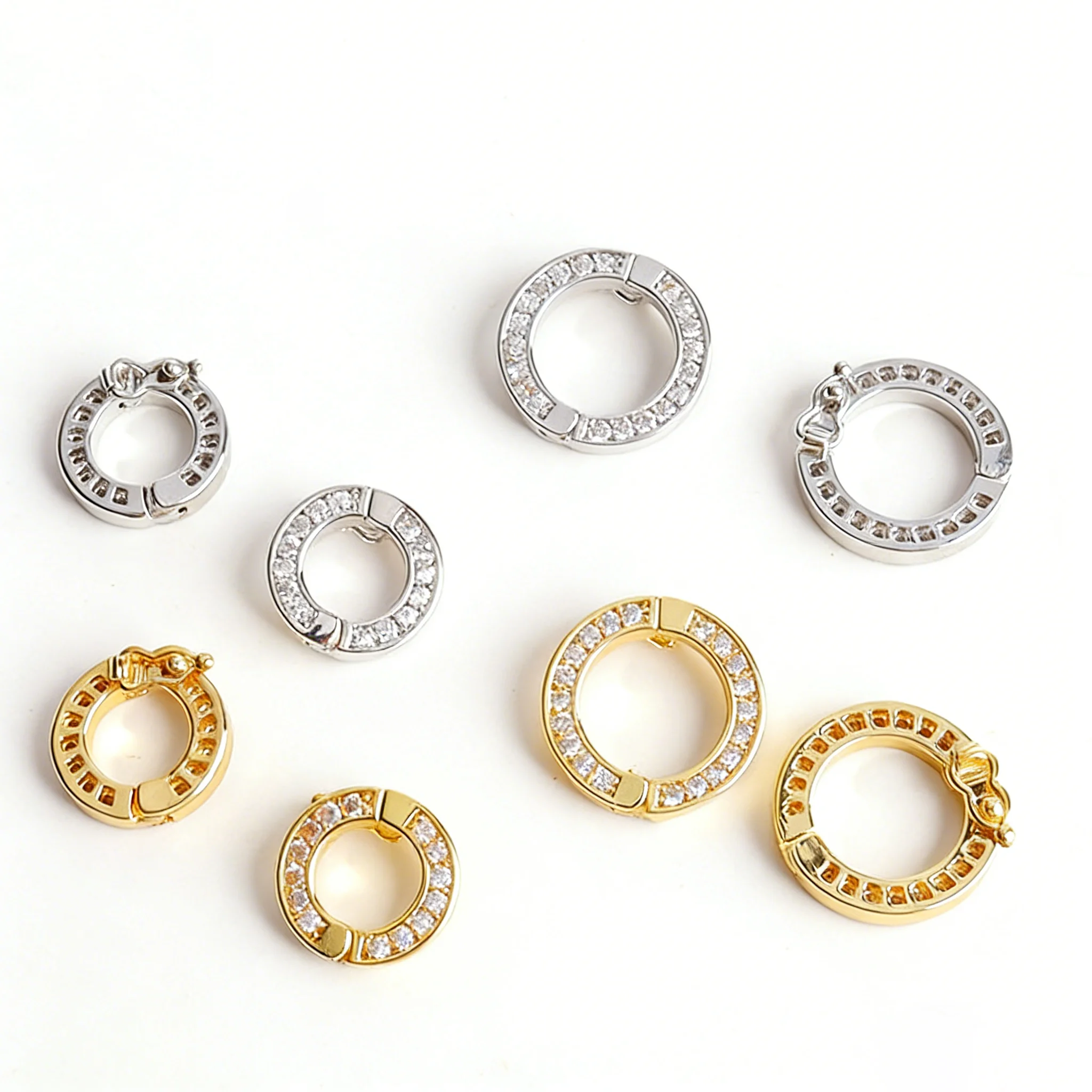 2 Stück O-Ringe, Haken, Clip-Schnalle mit Zirkon-Schlüsselanhänger, Verbinder für DIY-Armbänder, Halsketten, Schmuckherstellung, Zubehör – Detail 3