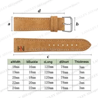 Bracelet de montre Vintage en daim et peau de vache, 18mm 19mm 20mm 22mm pour Omega pour Seiko, Bracelet à boucle papillon pour hommes et femmes, Bracelet de sport 6