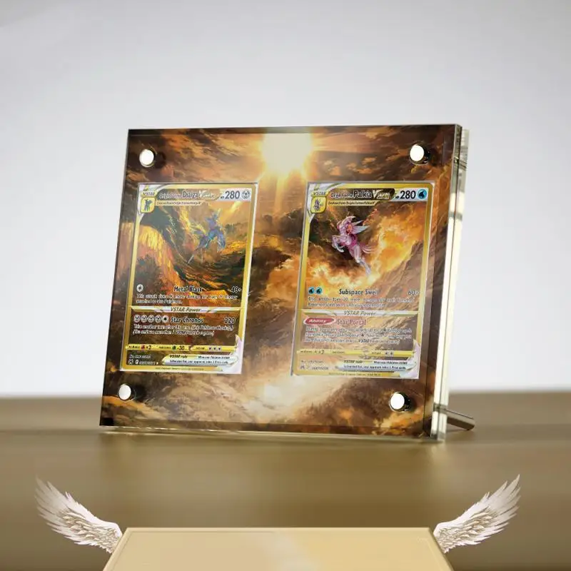 

Pokemon Dialga Palkia Acrylic Brick Shield Photo Display Box Self Made Classic Series Anime Game Characters Collection Card Toy