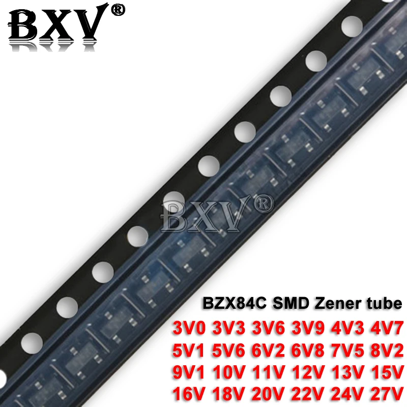 50Pcs Bzx84C18 Bzx84-C18 Sot23 Regolatore 18V Y6 Diodo Zener Y6 Bzx84C 3V0/3V3/3V6/3V9/4V3/5V1/6V2/7V5/8V2/9V1 Z13 Z14 Z15 Z16 Z1