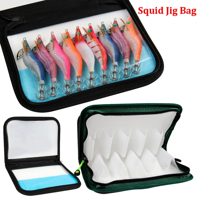 PVC Fishing Accessories Lure Bag Portable Squid Jig Bag Pouch Waterproof  with Zipper Fishing Enthusiast Supplies