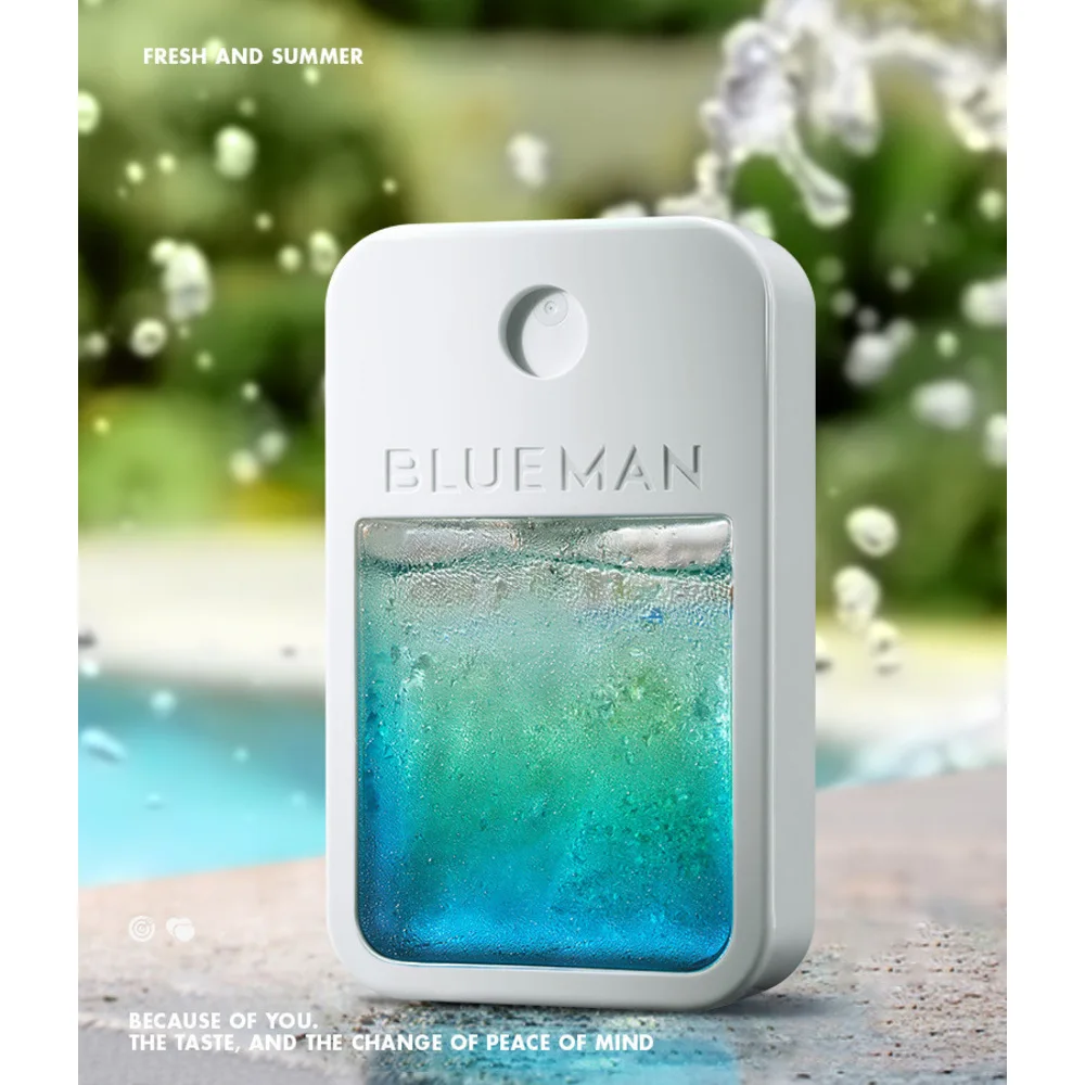 Neues blaues Herrenparfüm, anhaltender Duft, leichter Duft, blauer Duft, Kölnisch Wasser, große Markentasche für Studenten_voghion.com