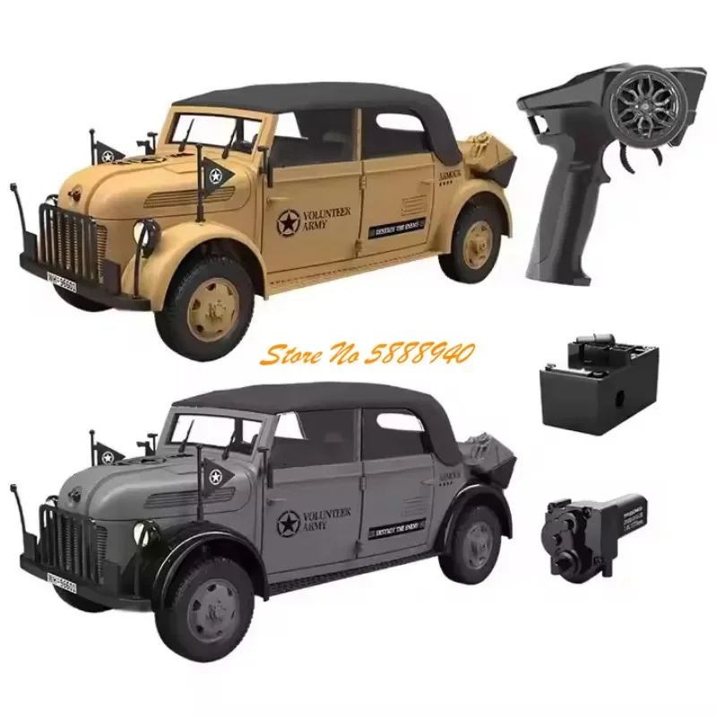 1:18 Scale 4WD Radio Control Command Vehicle Truck 2.4G LED Light Simulated Sound Smoke Crawler Off-Road Climbing RC Truck Car 6
