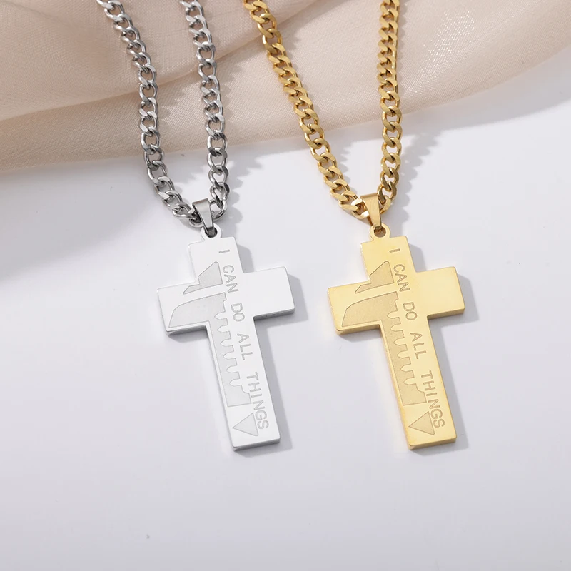 Goth Christian Cross Necklace for Women 