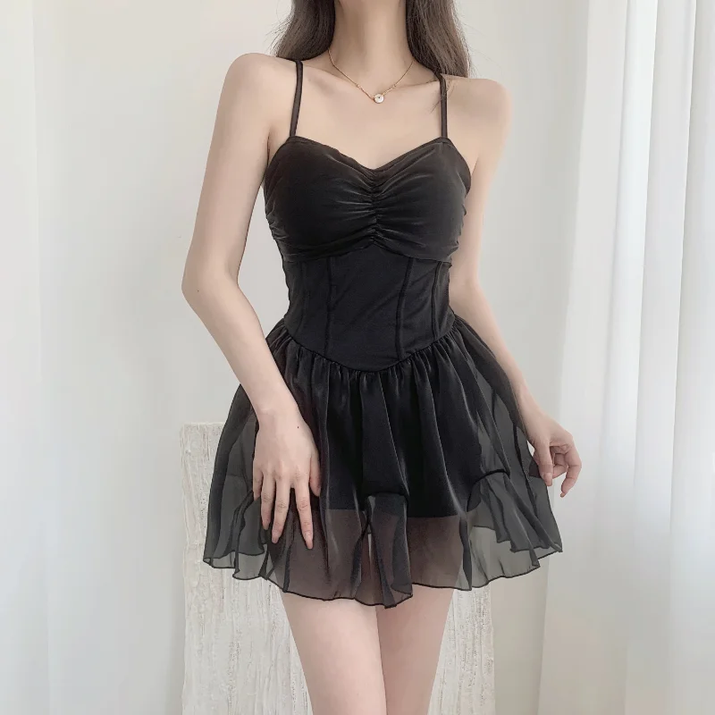 Summer New Temperament Women's Clothing Fashion Vacation Beach Style Thin Slim Sexy Hollow Out Conjoined Body Sling Swimwear