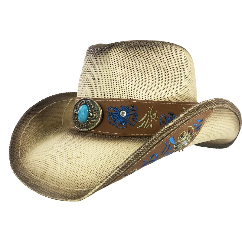 Neue männer Vintage Western Cowboy Hut Handgemachte Stroh Weben Strand Sonnenhut Gentleman Cowgirl Jazz Hut Sombrero Hombre – Detail 15