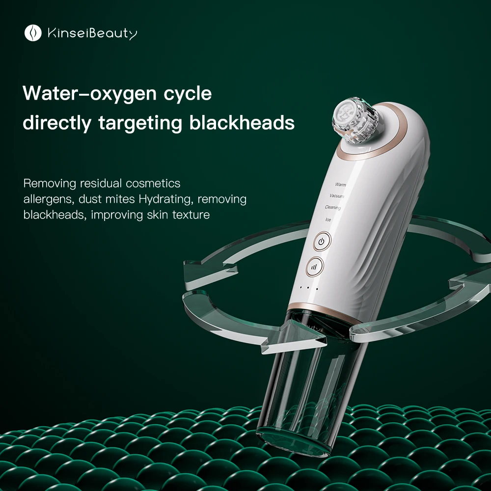 

KinseiBeauty новое устройство для удаления черных точек Электрический Очиститель для лица инструмент для ухода за кожей холодный теплый цикл Очистка лица усадочное устройство