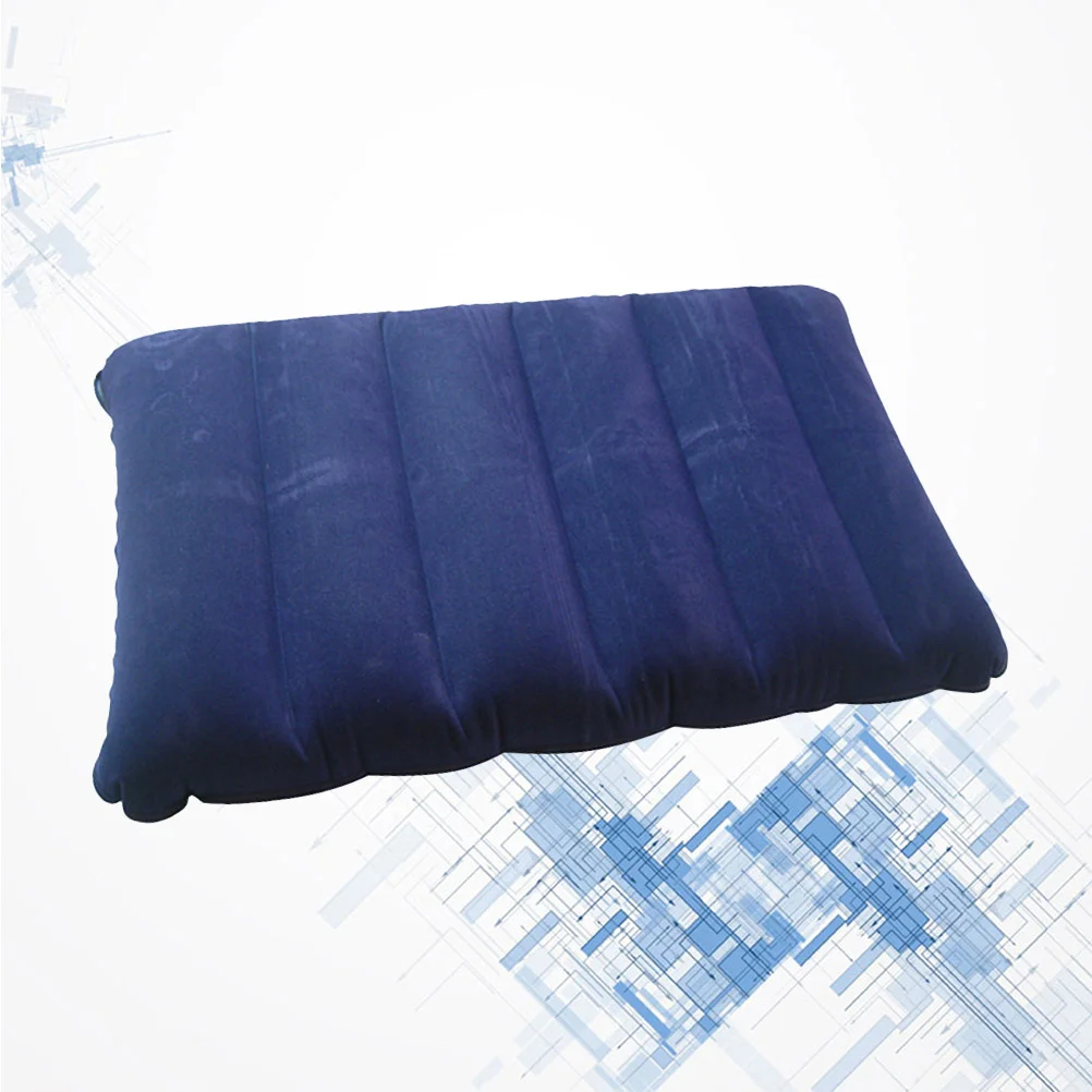 Inflatable Travel Neck Pillow Outdoor PVC Flocking Pillows Mattress Blue Inflation Cushion 6