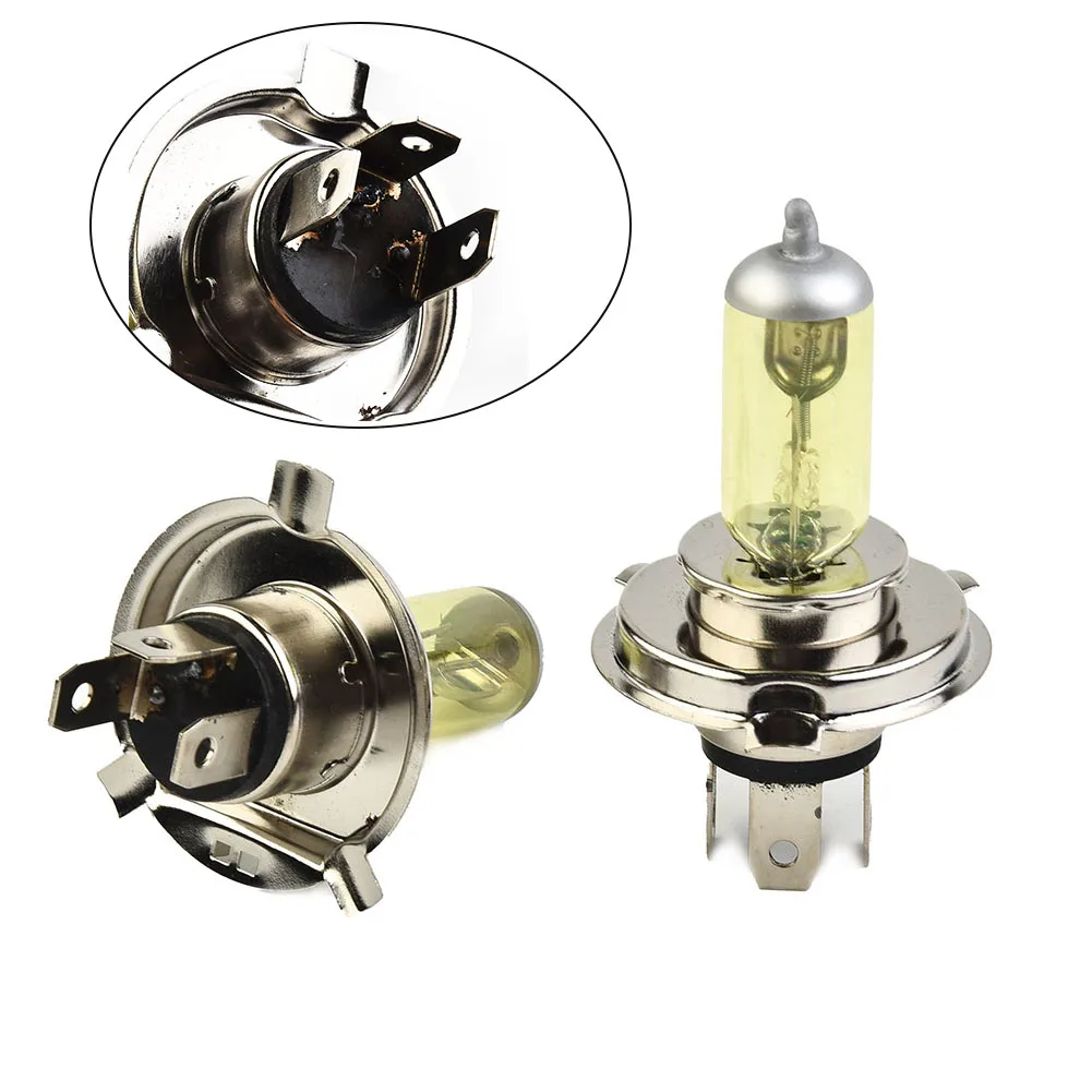2pcs H4 55W 5000K Xenon Car Headlight DC 12V 6A Yellow Waterproof Car Xenon Headlights 2