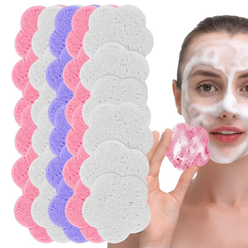 30pcs Face Cleansing Pads Makeup Removal Cotton Pad Cleansing Facial Pad Face Towel Washable Cotton Pads (Color Random) 6