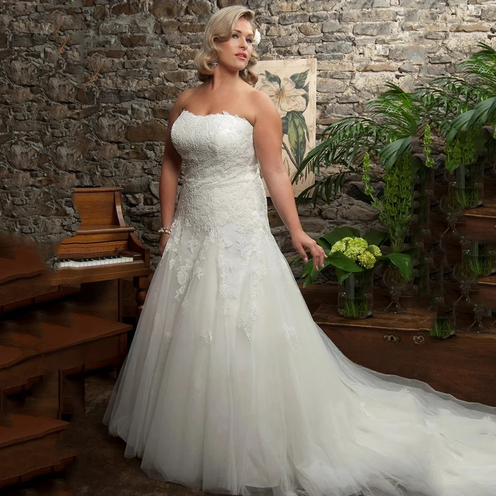 

Vintage Plus Size Mermaid Vestidos De Novia Lace Up Sleeveless Wedding Dress Applique Vestido De Noiva
