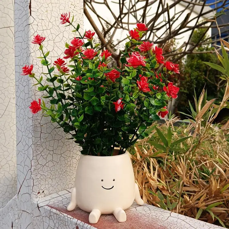 Cute Succulent Planter Desk Indoor Succulent Flower Plant Pot Decorative Novelty Planter Head Planter Garden Pots For Gardening