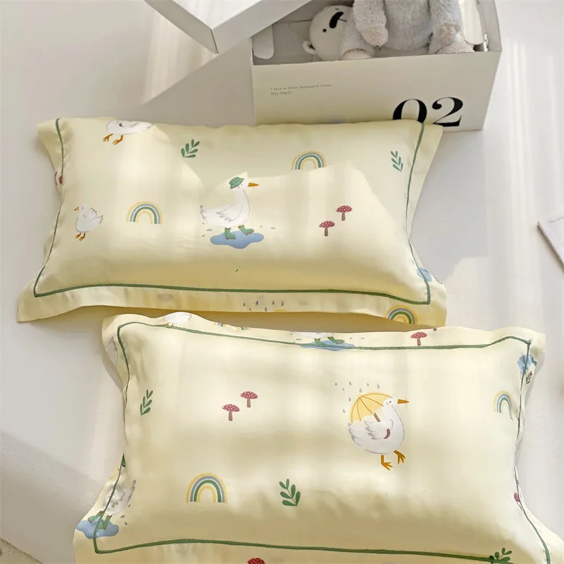 Cartoon Children's Tencel Pillowcase 30X50 Summer Kindergarten Baby Cool Pillowcase 1