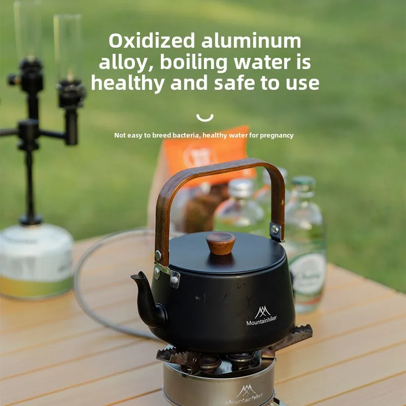 MOUNTAINHIKER Camping Travel Kettle Portable Teapot, Lightweight Aluminum Alloy 1.1L Outdoor Picnic Coffee Pot - Image 2