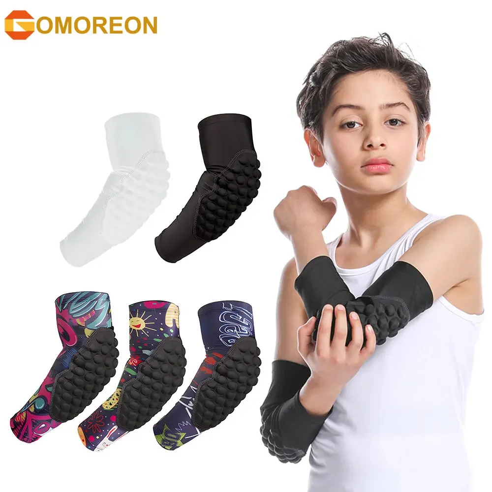 

1/2Pcs Kids/Youth 3-12 Years Sports honeycomb Compression Elbow Pads Guards Protective Gear for Basketball, Baseball, Volleyball