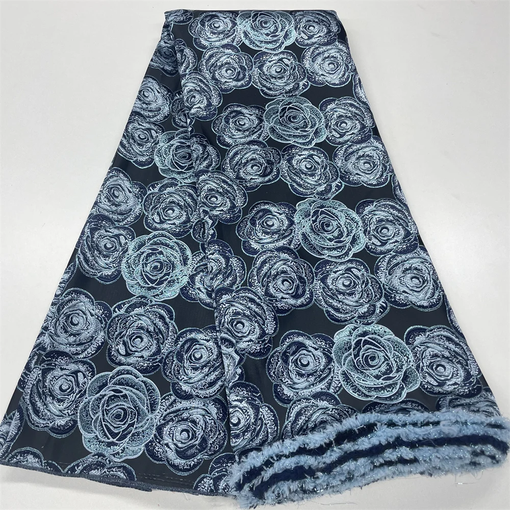 

Nigerian Lace Fabrics 2023 For Women Brocade Tulle Jacquard Fashion African Lace Fabric By The Meter Party Dresses 5 YardsQF0800