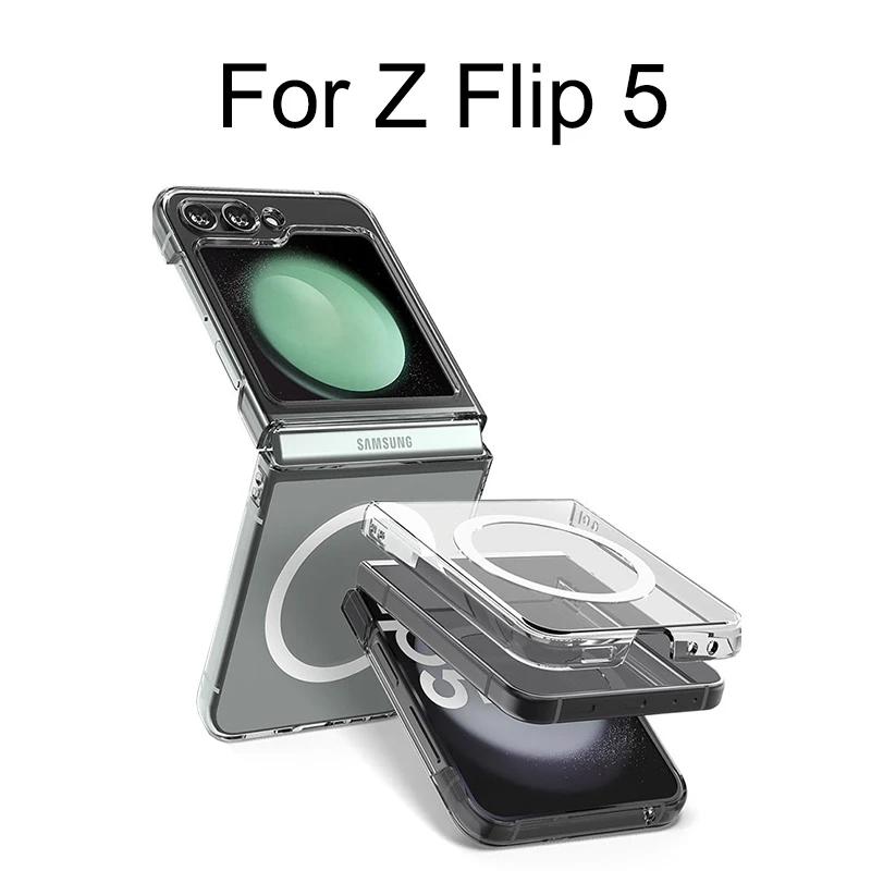 Enhanced Magnetic Clear Acrylic & Silicone Cover for Magsafe-Compatible Devices