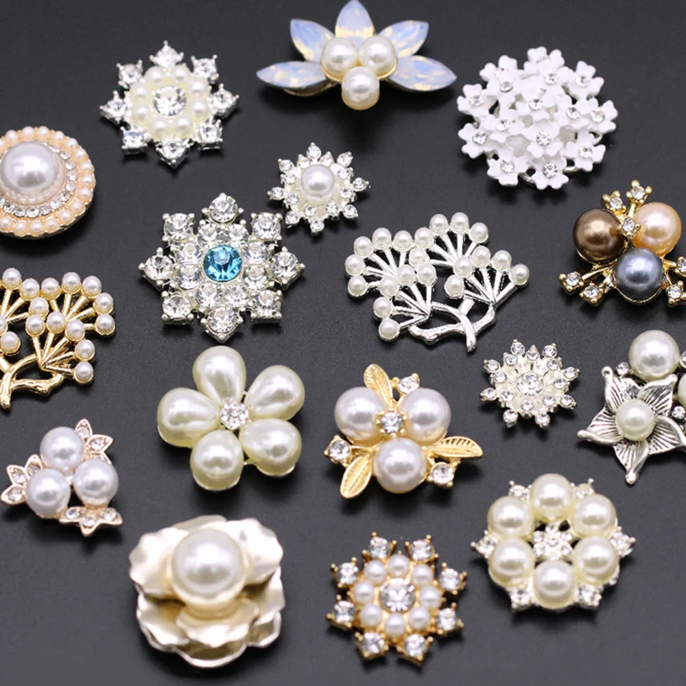 5/10Pcs Flower Rhinestone With Pearl Crystal Flat Back Gems Gold/Sliver Base Pearl Rhinestone Button Sewing Accessories For Bows hot fix rhinestones sew on rhinestones non hot fix rhinestones rhinestone trimmings clear glass rhinestones crystal rhinestones glass rhinestones rhinestone stickers sewing rhinestones resin rhinestones and pearls rhinestone crystals non hotfix rhinestones rhinestone accessories rhinestones beads