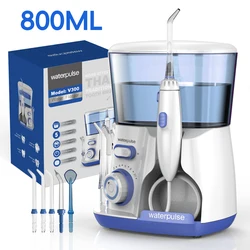 Waterpulse Electric Dental Water Flosser - 800ML Oral Hygiene System with 5 Nozzles - US