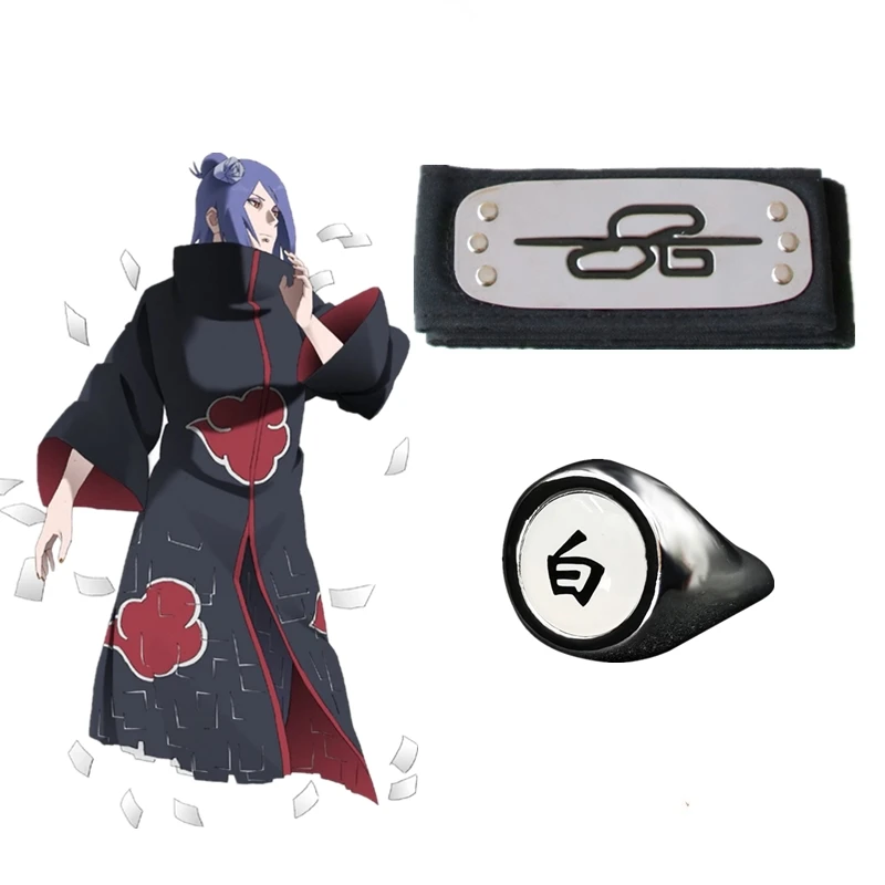 Anel Akatsuki Headband 2 Pçs/set Acessórios Anime Cosplay Akatsuki