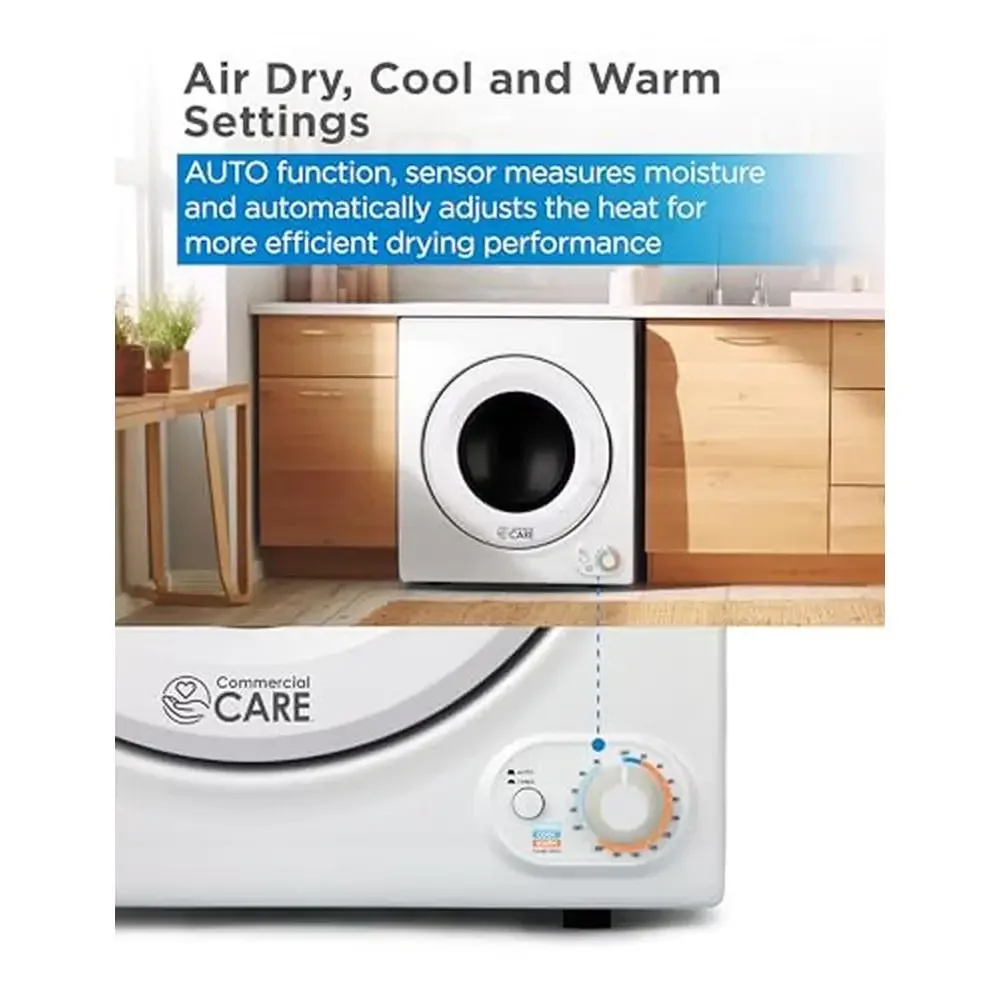 3.5 Cu. Ft. Portable Electric Dryer 120V Front Loading Clothes Machine Holds Up To 13.2 lbs. Laundry Auto Function Compatible.
