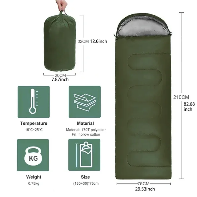 Ultralight 4-Season Envelope Sleeping Bag 6