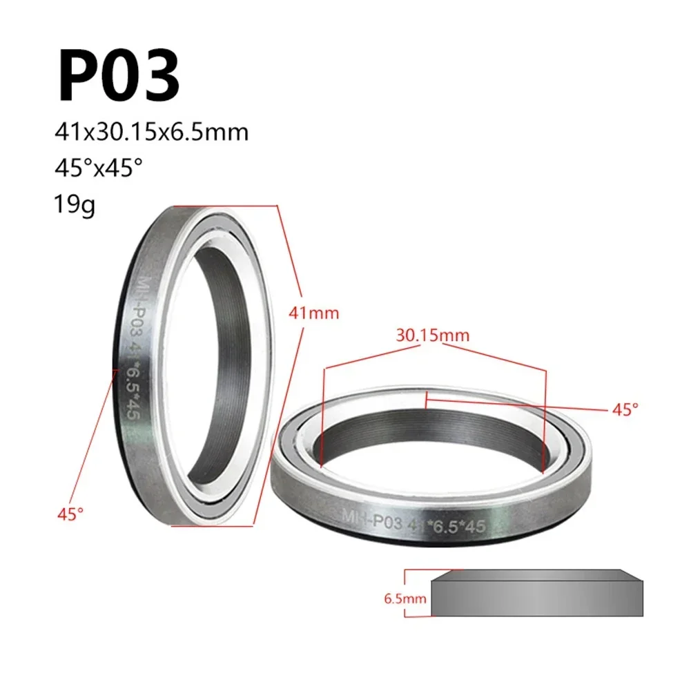Bike Headset Bearings Bicycle Ball Bearing 1pc Bike Headset Bearing 38/39/41/44/49/52mm MTB Road Bicycle Headset Bearing Repair 1.5 1 1/8inch 45/36Angle Steel Cycling Part