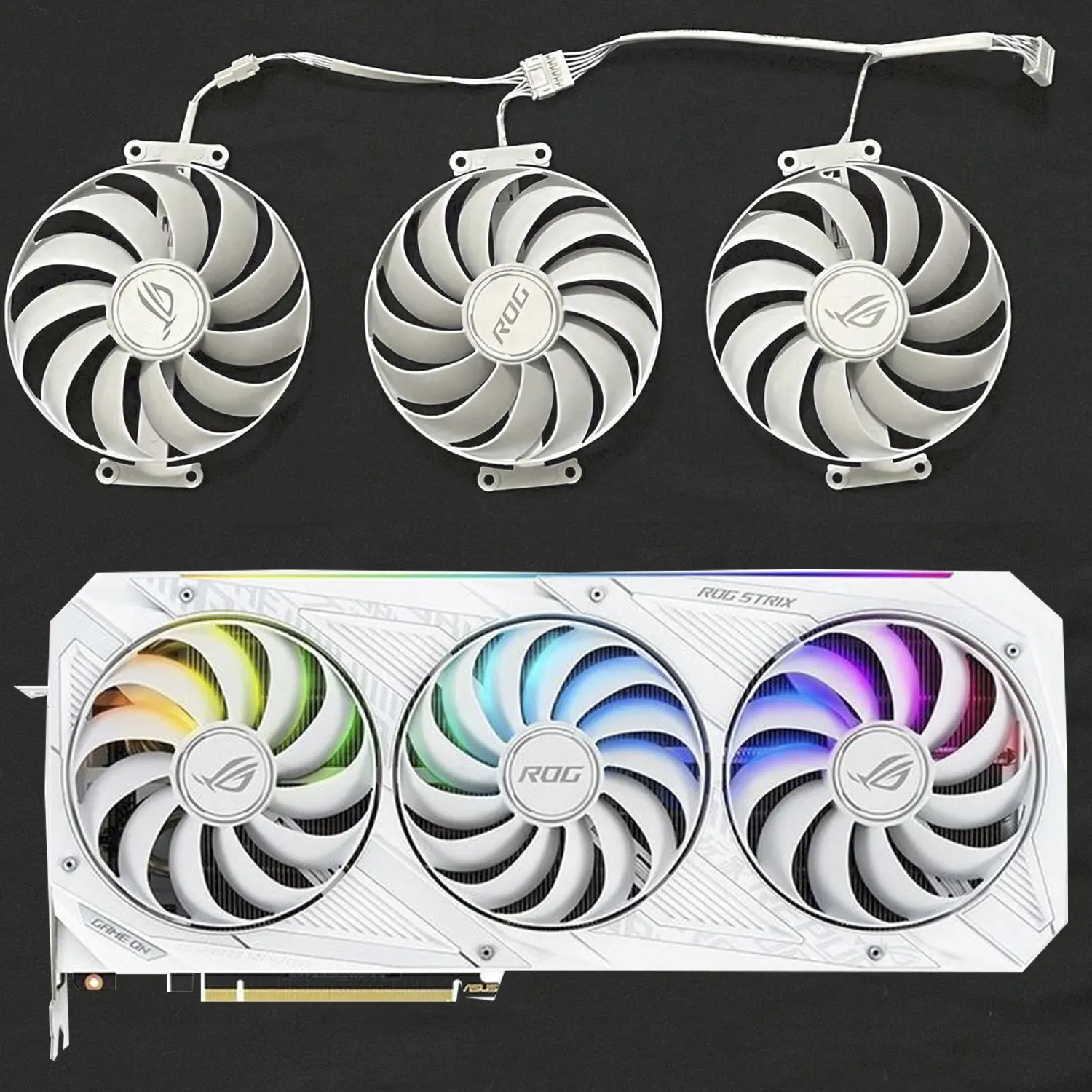 Nuovo Rtx3090 3080 3070 Gpu Fan Muslimex 7Pin Per Asus Rog Strix Rtx 3070 Rtx 3080 Rtx 3090 White Oc Version Gaming