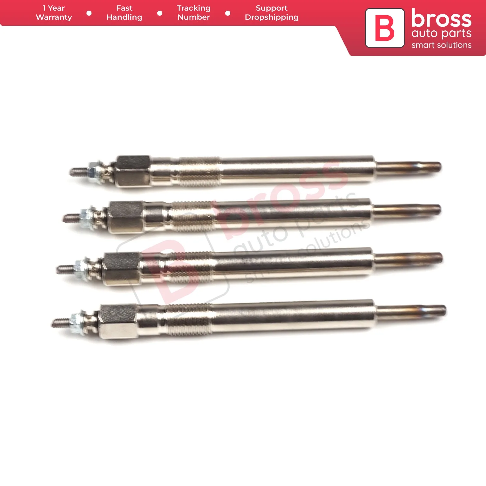 

Bross Auto Parts BGP61-1 4 Pcs Heater Glow Plugs GJ24IS, 0100226520 for Isuzu Opel Vauxhall 2.5-2.8 D Ship From Turkey