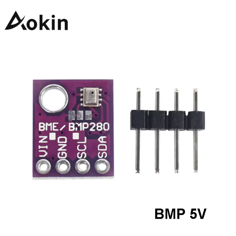 digital barometric sensor module Aokin BME280 3.3V BMP280 5V Digital Barometric Altitude Sensor I2C/SPI High Accuracy Humidity Temperature Module