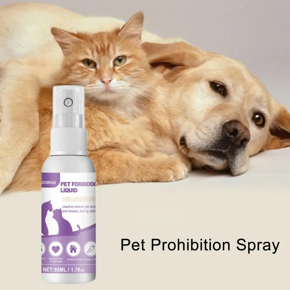 50ml Cat Calming Spray No Odor Pet Calming Spray Prevent Howling Improve Appetite Pet Dog Estrus Liquid